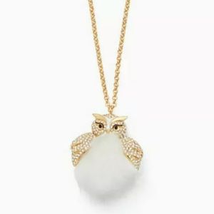 Kate Spade Owl Star Necklace, Gold Tone, White